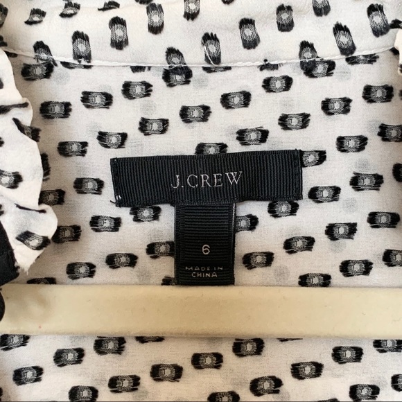 J.Crew White and Black Textured Blouse - Picture 6 of 8